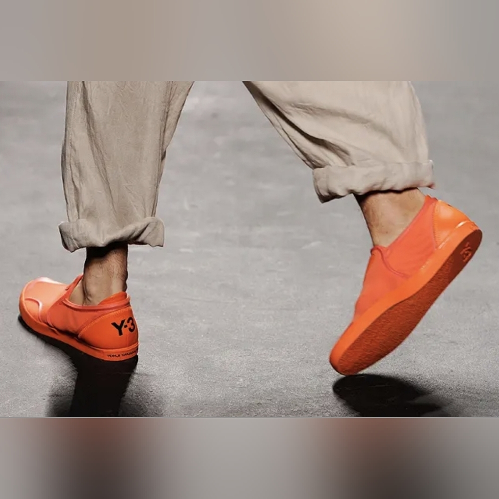 Yohji Yamamoto Adidas Y3 Orange Slip On Sneakers